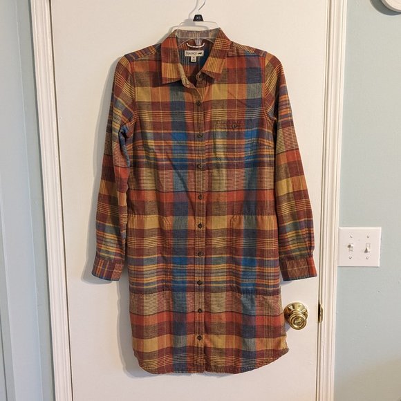 Toad&Co Re-Form Flannel Shirt Dress, XS - Picture 4 of 11